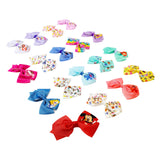 Disney 100th Anniversary Special Hair Accessory for Girls|18pc Disney Hair Bow Clips Featuring Favorite Characters with a String Bag Bow Holder with hanger. For all occasions & ages 3+