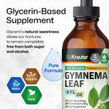 BIO KRAUTER Gymnema Sylvestre Extract Supplement - Organic Gymnema Leaf Tincture - Alcohol and Sugar Free - Vegan Drops 4 Fl.Oz.