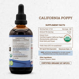 California Poppy USDA Organic Tincture | Alcohol-FREE Extract, High-Potency Herbal Drops | Made from 100% Certified Organic California Poppy (Eschscholzia Californica) Dried Herb and Flower 4 oz