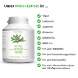 Mistletoe Extract 450 mg Capsules - 120 Capsules - Vegan - 100% Natural - SinoPlaSan AG