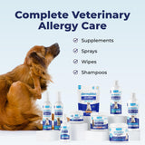 Dermabliss Dog Allergy Itch Relief - Chews, Medicated Hydrocortisone Anti-Itch Spray, Wipes & Omega Immune Treats - Vet Recommended for Allergies & Immunity… (50ct, 3-in-1 Allergy Wipes)