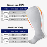 LEVSOX Wide Calf Compression Socks 20-30 mmhg Knee High Women and Men Graduated Compression Socks for Medical, Nursing, Atheletic, Improves Blood Circulation, White, Black, Grey