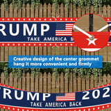 Probsin Trump Banner 120" x 20" Trump 2024 America Flag Take America Back Blue Red Star Decorations Trump 2024 Yard Sign Party Supplies Backdrop Hanging Outdoor Gate Decor Fence Door Indoor Wall