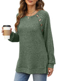 Bofell Fall Clothes for Women 2024 Trendy Long Sleeve Christmas Sweaters for Women Green L