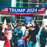 Donald Trump 2024 Banner 120" x 20" Decorations Take America Back Blue Red Star America Yard Sign Flag Outdoor Decorations Garden Banner Sign Yard Advertising Hanging Decor (2024 Trump)