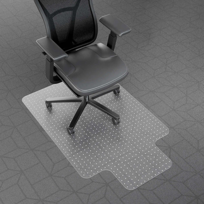 Naturei Chair Mat for Carpeted Floors - 48" x 30" Office Floor Mat for Rolling Chairs, Clear Plastic Desk Chair Mat, Easy Glide, Under Desk Carpet Protector for Home and Office, with Lip