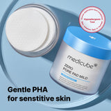 Medicube Zero Pore Pads Mild 2.0 (70 Pads) - Gentle Calming Toner Pads for Exfoliation, Minimizing Pores, and Blackhead Removal with PHA - Ideal for All Skin Types - Korean Skin Care