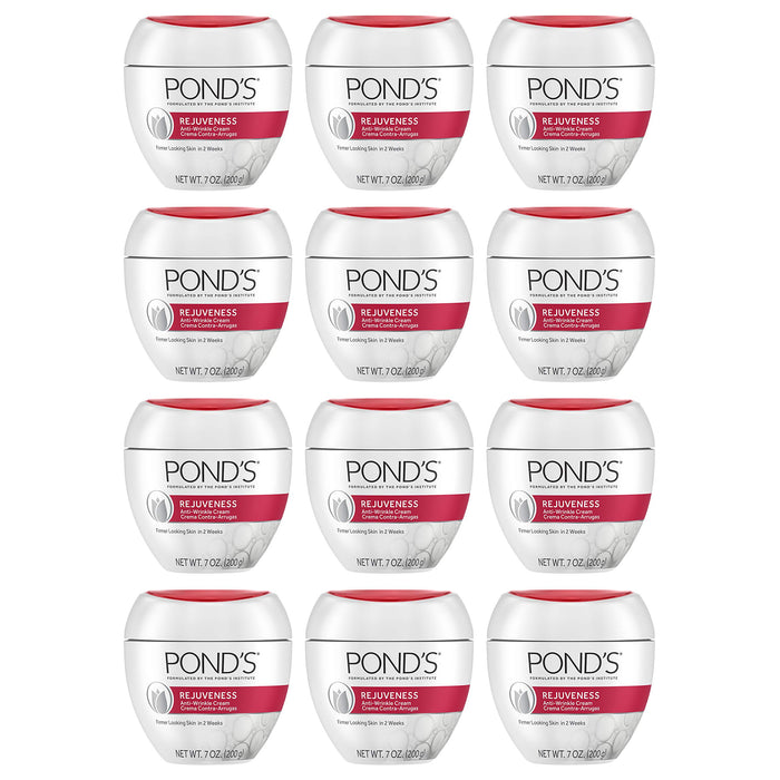 Pond's Rejuveness Face Cream for Women, Anti-Aging Face Moisturizer Skin Care with Alpha Hydroxy Acid and Collagen, 7 oz, 12 Pack