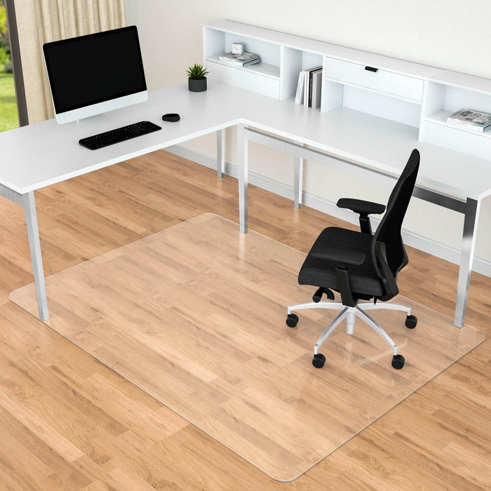 Naturei Office Chair Mat for Hard Floors, 46” x 72” Large Floor Protector Mats, Easy Rolling Desk Chair Mat for Hardwood, Clear, Easy to Clean (Rectangle)