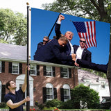 Pro Trump 2024 Flag 3X5 Ft Pennsylvania Fight Trump Rally Shooting Attempt Assasination Trump Election Flags - Trump Survived "I'LL NEVER STOP FIGHTING TO SAVE AMERICAS" Bannar for Indoor Outdoor Trump Fist Pump Fight Tapestry