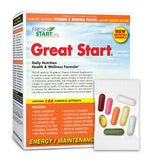 Great Start Complete Daily Vitamin Pack | Energy & Essentials | Vitamin A, B, C, D, E, B12, Biotin, Minerals, Calcium, Magnesium, Zinc, Super Greens (30 Packets)