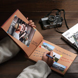 Our Adventure Book Handcrafted 11.92 x 7.62" Leather-Bound Scrapbook, Embossed Lettering, Inspired by 'Up', Ideal for Photos, Gift for Couples Anniversary, Weddings, Travelling, Birthday, Christmas