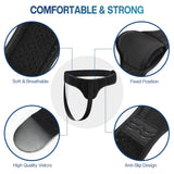 QAYE Hernia Belt for Men & Women - Left/Right Side Inguinal Hernia Support with Removable Compression Pads, Black (X-Large)