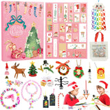 MOVINPE Arts & Crafts Advent Calendar 2023 for Girls Christmas Include Instructions, 24 DIY Fun Creative Christmas Handmade Ornaments Tree Decorations, Surprise Gift for Kids Girls Teens Children