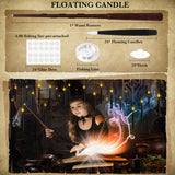 NURADA Floating Candles for Halloween Decorations - LED Hanging Flameless Taper Candles with Magic Wand Remote Timer Flickering Battery Operated for Christmas Window Decor - Black 24 Pack