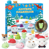 Manaror Advent Calendar 2024 Christmas Countdown 24 Days Luminous Adorable Squishies Non-Toxic Relief Stress Different Surprise Kawaii Toys for Girls Boys Kids Adults