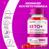 (3 Pack) Bliss Keto ACV Gummies Advanced Weight Loss, Bliss Keto Gummies, Keto Bliss Maximum Strength Keto+ ACV Apple Cider Vinegar Folate Vitamin Supplement, Blissketo 1000MG Beet Root (180 Gummies)
