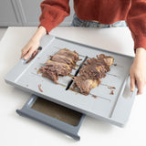 KARVING KING Large Meat Cutting Board with Juice Groove Meat Carving Board with Non-Slip Feet, Spikes, and Drip Tray Chopping Board for Kitchen