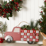 DII Christmas Advent Collection Decorative & Reusable Wooden Countdown Calendar, 18x10", Farm Truck