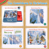 Advent Calendar 2024 Jigsaw Puzzle,24 Box Christmas Countdown Calendar for Adult Kids,Family Game In Christmas,1008 Pieces,Christmas Village,19.7 inches x 27.6 inch