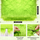 Faux Fur Fabric Christmas Fluffy Fuzzy Craft Shaggy Synthetic Plush Patch Sewing Fur Cuts for DIY Halloween Winter Costume Gnome Beard Miniature Dolls Costume Rugs Mats (Green,36 x 60 Inch)