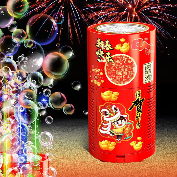 Fireworks Bubble Machine (20 Holes) with Dazzling RGB LED Lights, Automatic Sparklers Bubbles Toy, Bubble Blower for Kids Toddlers, Party Birthday Wedding Christmas Chinese New Year Decorations