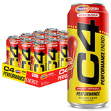 C4 Energy Drink x Cherry Popsicle, Carbonated Sugar Free Pre Workout Performance Drink with no Artificial Colors or Dyes, 16 Oz, Pack of 12