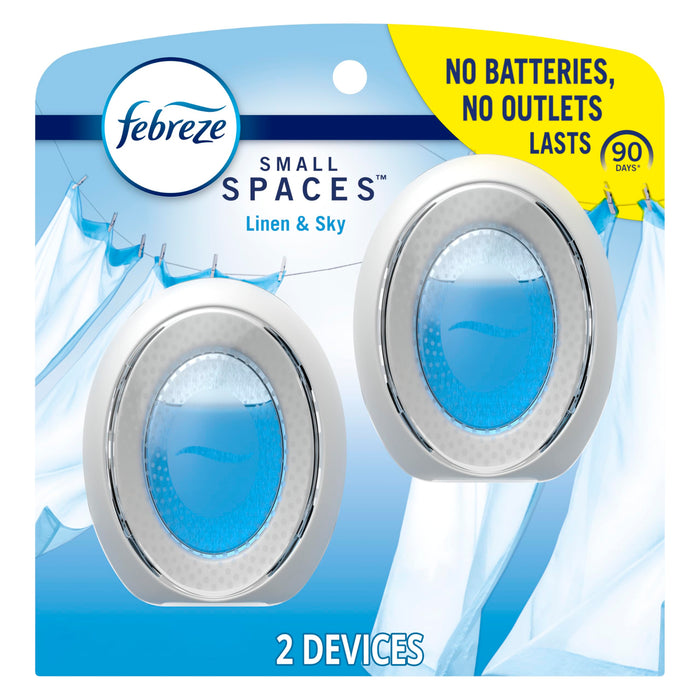 Febreze Bathroom Air Freshener, Odor-Fighting, Plug In Alternative, Air Fresheners for Home and Bathroom and Kitchen, Closet Air Fresheners, Linen & Sky Scent, 2 Count