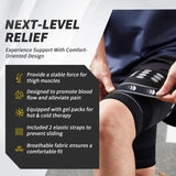 CAMBIVO Thigh Compression Sleeves - Hamstring & Quad Support with Hot & Cold Gel Pack - Upper Leg Braces for Sciatica Pain Relief, Pulled Muscle Strains, Two Adjustable Non-Slip Straps