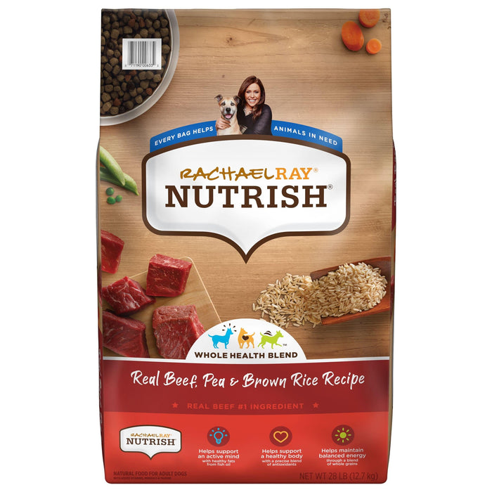 Nutrish Rachael Ray Premium Natural Dry Dog Food with Added Vitamins, Minerals & Taurine, Real Beef, Pea, & Brown Rice Recipe, 28 Pounds (Packaging May Vary)