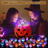 Coluans Halloween Treats 25Pcs Halloween LED Ring Light Up Rings Halloween Toys Glow in The Dark Halloween Party Favors for Kid LED Flash Rings Non Candy Gift Bag Fillers NEW VERSION