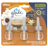 Glade PlugIns Refills Air Freshener, Scented and Essential Oils for Home and Bathroom, Elegant Amber & Oud, 2.01 Oz, 3 Count