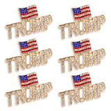 6pcs Donald Trump Pins, Stylish Donald Trump Pins USA Flag Design Trump Pins 2024 Crystal Trump Brooch with White Container Apparel Pin for President Election Merchandise Gifts Souvenir