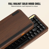 XVX M68 60% Keyboard with Walnut Wooden Case, Gasket-Mounted Retro Gaming Mechanical Keyboard, Pre-lubed POM Switches Creamy Keyboard, Hot Swappable Custom Wired Keyboard, RGB Backlit, Cherry Profile