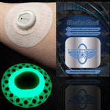 Flexible Guard Sensor Shield for Dexcom G7 Cgm Transmitter + 2 Adhesive Overlay Cover Patches (Glow-in-The-dark Green)