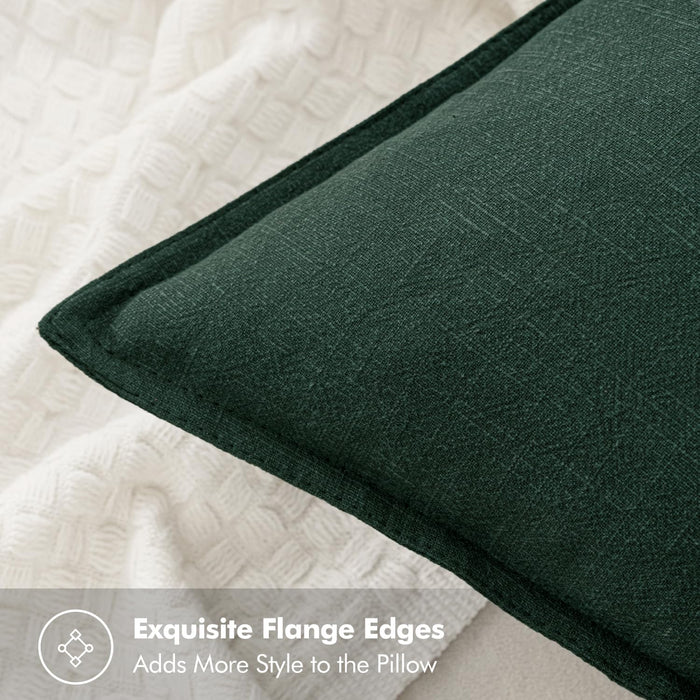 MIULEE Linen Pillow Covers 20x20 Inch Christmas Dark Green Decorative Throw Pillow Covers Pack of 2 Soft Accent Farmhouse Couch Pillowcases Modern Home Decors for Sofa Cushion Living Room Bed