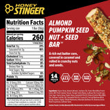 Honey Stinger Nut + Seed Bar | Almond Pumpkin Seed | Protein Packed Food for Exercise, Endurance, Performance and Recovery | Sports Nutrition Snack Bar for Home & Gym, Post Workout | Box of 12