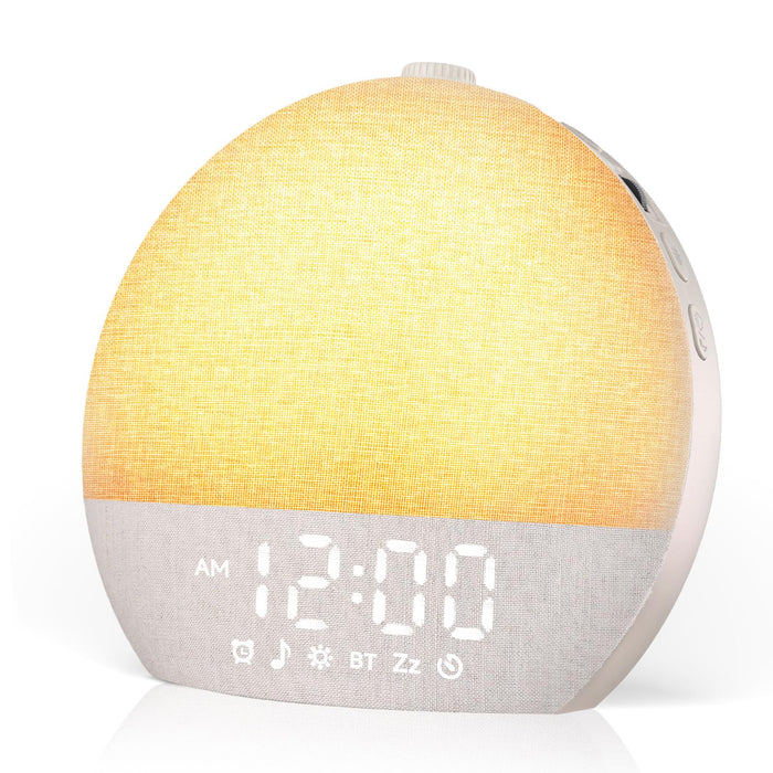 Geuuap Sunrise Alarm Clock White Noise Machine with Bluetooth Speaker,Khaki