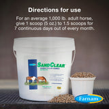 Farnam Sand Clear for Horses Natural Psyllium Crumbles, Veterinarian recommended to support the removal of sand & dirt from the ventral colon, 10 lbs., 32 scoops