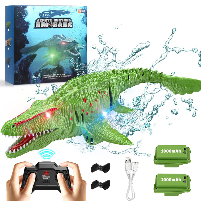 KIEAHCEY 2.4GHz Remote Control Mosasaurus Dinosaur Swimming Pool High Simulation Toys, RC Boat Lake Bathroom 8-12 Years Boys Girls Christmas Halloween Tricky Birthday Gift