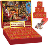 Christmas Advent Calendar Jigsaw Puzzle 1008 Piece, 2024 Holiday Advent Calendar, 24-Day Countdown Calendar Puzzle for Kids and Adults