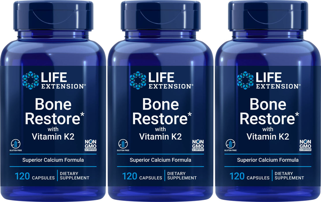 Bone Restore with Vitamin K2 120 Capsules-Pack-3