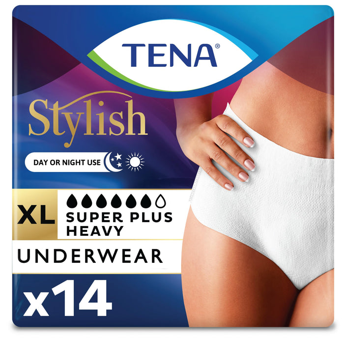 TENA Super Plus Incontinence Underwear for Women, Heavy Absorbency, X-Large, 1 Pack-14 count