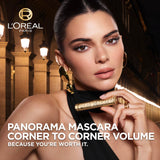 L’Oréal Paris Voluminous Panorama Mascara, Volumizing and Lengthening Mascara, Waterproof Longwear and Smudge Resistant Make Up, Black, 0.33 Fl Oz