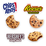 CHIPS AHOY! Cookies Variety Pack, Original Chocolate Chip, Chewy Chocolate Chip with Reese's Peanut Butter Cups & Chewy Hershey's Fudge Filled Soft Cookies, 50 Snack Packs (2 Cookies Per Pack)