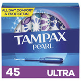 Tampax Pearl Plastic Tampons, Ultra Absorbency, 45 Count