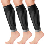 CAMBIVO 3 Pairs Calf Compression Sleeve for Women Men, Leg Support for Shin Splints, Varicose Vein (Gray, Small-Medium)