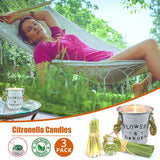 Citronella Candles Outdoor Indoor, 3 Pack 12.5 Oz Large Natural Citronella Oil Soy Wax Outdoor Candles, 150 Hours Long Lasting Highly Scented Candles for Summer Home Garden Patio Balcony