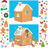 Shappy 56 Pcs Christmas DIY Felt Gingerbread House for Toddlers Kids 3.8 ft Wall Felt Ornament Kits Felt Craft Include Snowman Advent Calendar and 35 Detachable Kits Xmas Gifts Hanging Party Supplies