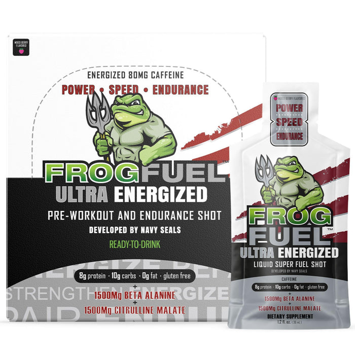 Frog Fuel Ultra Energized Performance Shot - 80mg Caffeine, 24 Berry Packets